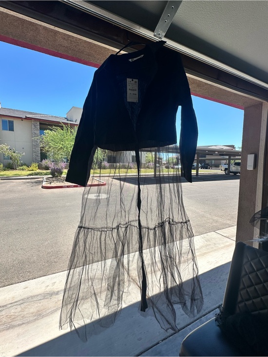 Zara Jackets & Blazers - Zara Black Trench Coat with Sheer Tulle Skirt